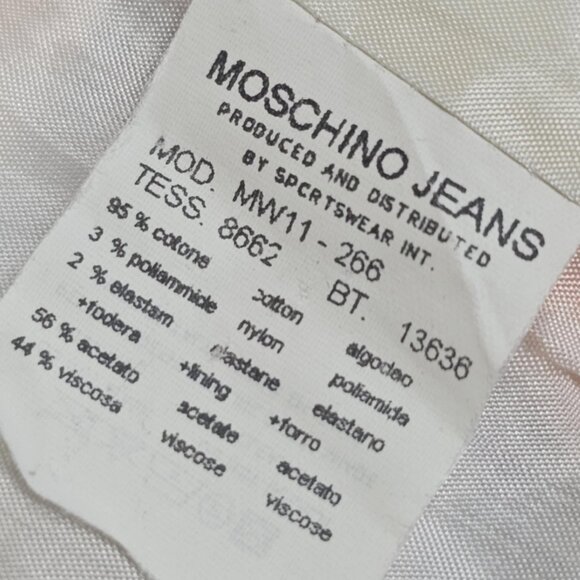 Moschino Jeans Vintage '90s Neon Daisy Print Cotton Blazer Jacket Size 10 - Picture 10 of 11